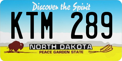 ND license plate KTM289
