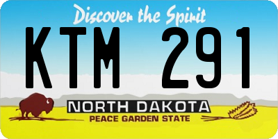 ND license plate KTM291