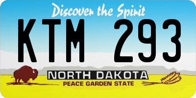 ND license plate KTM293