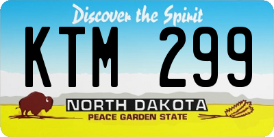 ND license plate KTM299