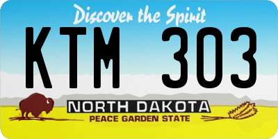 ND license plate KTM303