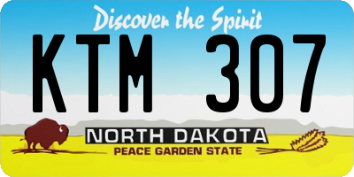 ND license plate KTM307