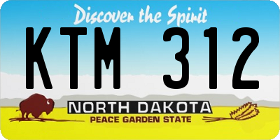 ND license plate KTM312