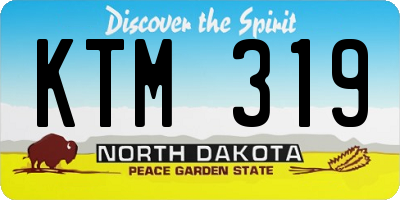 ND license plate KTM319