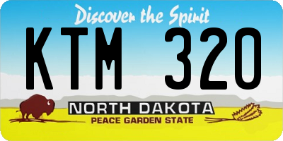 ND license plate KTM320