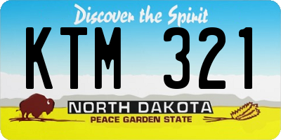 ND license plate KTM321