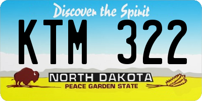 ND license plate KTM322