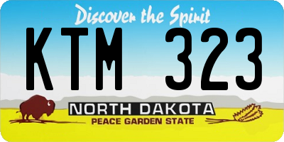 ND license plate KTM323