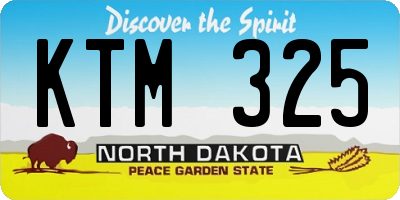 ND license plate KTM325