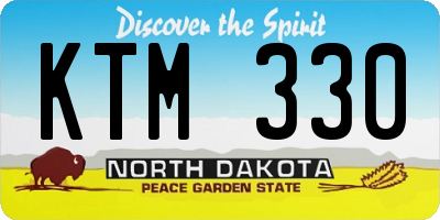 ND license plate KTM330