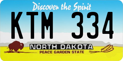 ND license plate KTM334