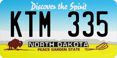 ND license plate KTM335