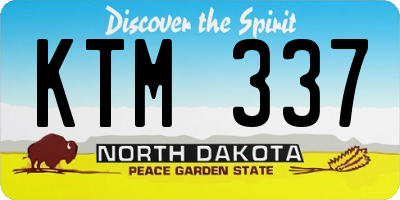 ND license plate KTM337