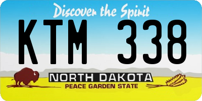 ND license plate KTM338