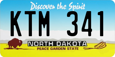 ND license plate KTM341
