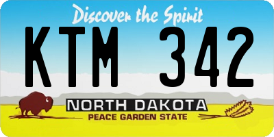 ND license plate KTM342