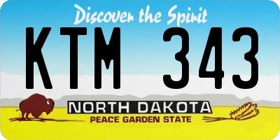 ND license plate KTM343