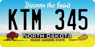 ND license plate KTM345