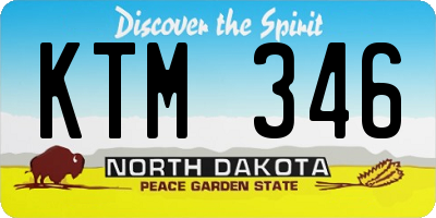 ND license plate KTM346
