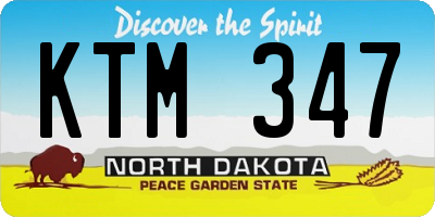 ND license plate KTM347