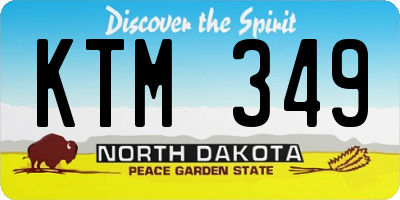 ND license plate KTM349