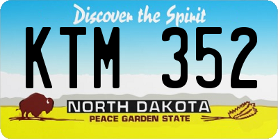 ND license plate KTM352