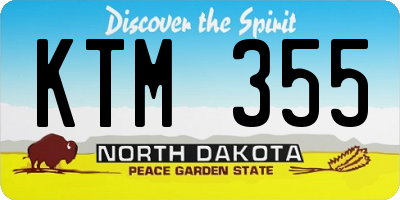ND license plate KTM355