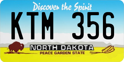 ND license plate KTM356