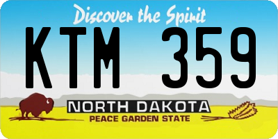 ND license plate KTM359