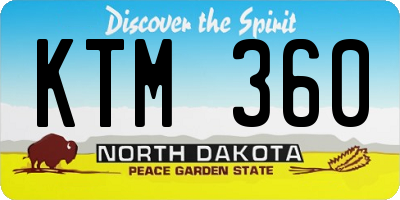 ND license plate KTM360