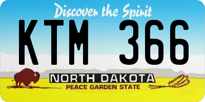 ND license plate KTM366