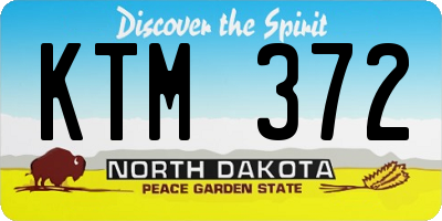 ND license plate KTM372