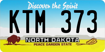 ND license plate KTM373