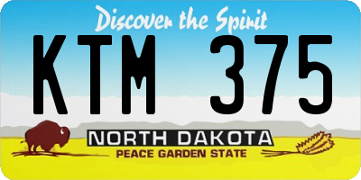 ND license plate KTM375
