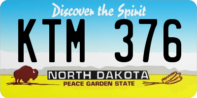 ND license plate KTM376