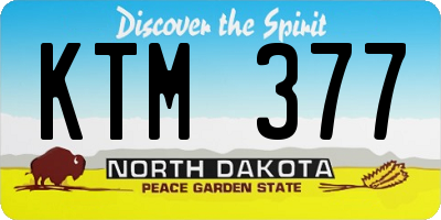 ND license plate KTM377