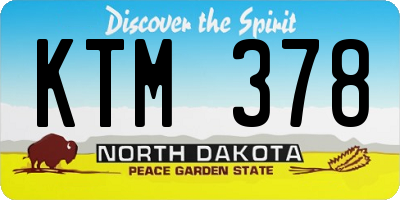 ND license plate KTM378