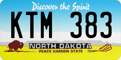 ND license plate KTM383