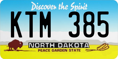 ND license plate KTM385