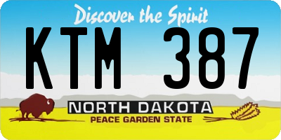 ND license plate KTM387