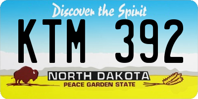 ND license plate KTM392