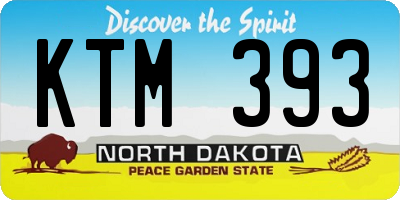 ND license plate KTM393
