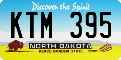 ND license plate KTM395