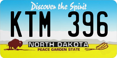 ND license plate KTM396