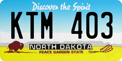 ND license plate KTM403