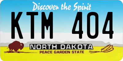 ND license plate KTM404