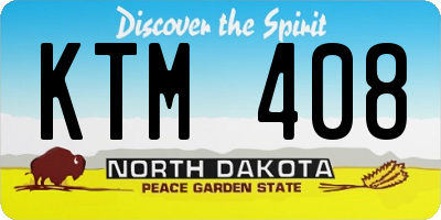 ND license plate KTM408