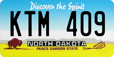 ND license plate KTM409