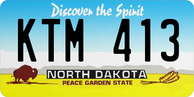 ND license plate KTM413