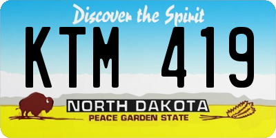 ND license plate KTM419
